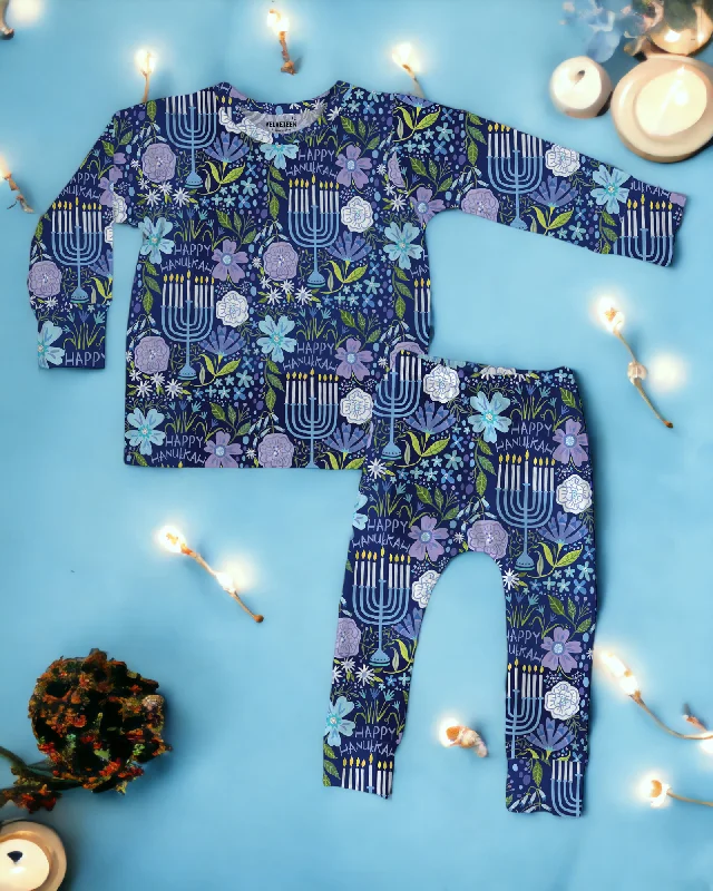 Happy Hanukkah | Bamboo Long Sleeve Loungewear Set | Discontinued Style