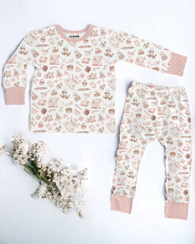 Santa's Bakery | Bamboo Long Sleeve Loungewear Set | Discontinued Style