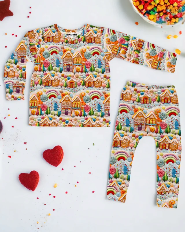 Gingerbread Candyland | Bamboo Long Sleeve Loungewear Set | Discontinued Style