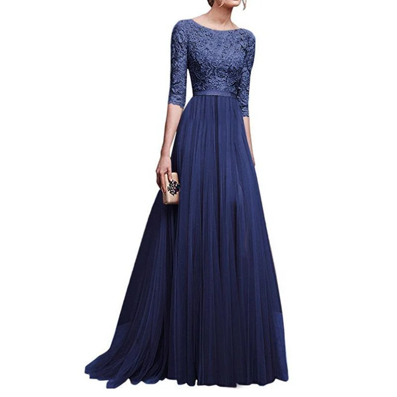 Chiffon Lace Evening Long Dresses