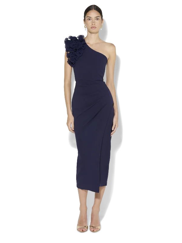 Melody Navy One Shoulder Dress