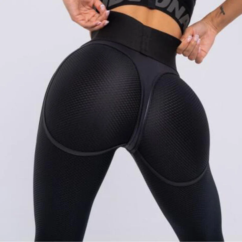 Sexy Black Sports Cropped Leggings for Women