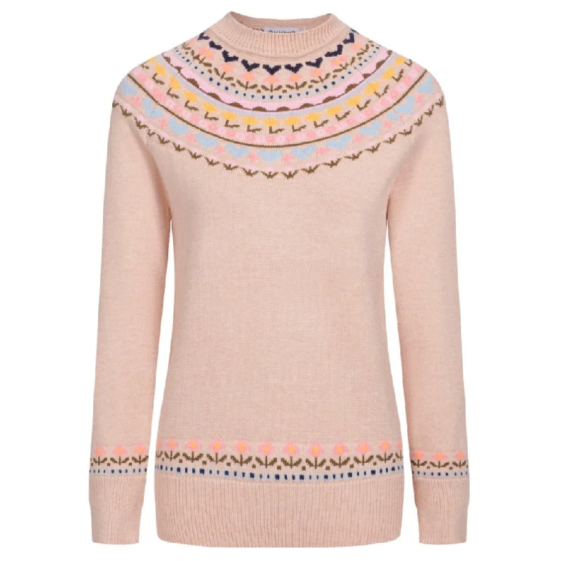 Women's oat knit vintage jacquard knit sweater