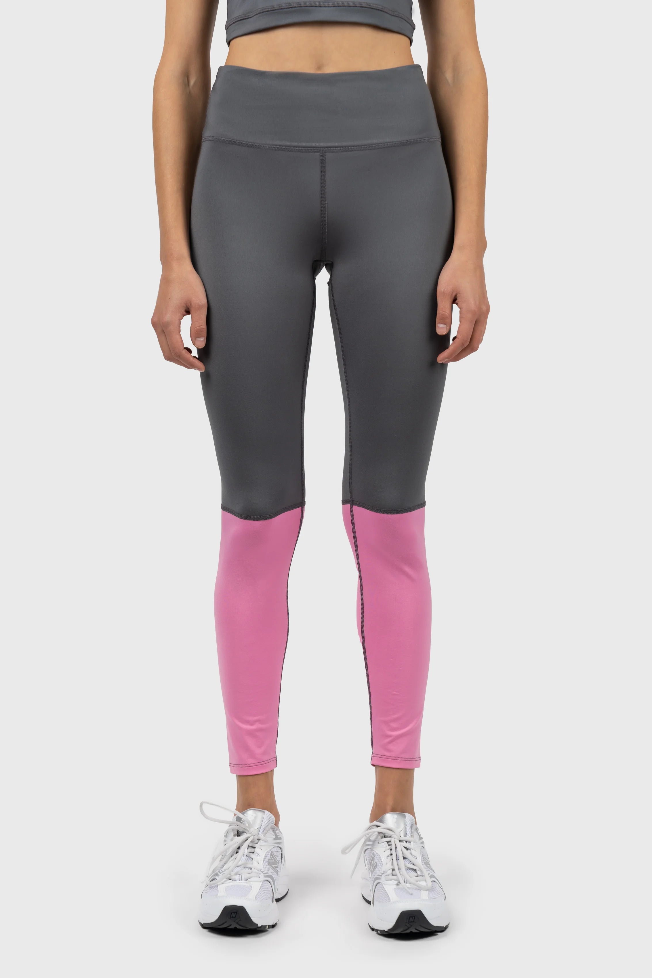 Grey and Pink Active Long Leggings