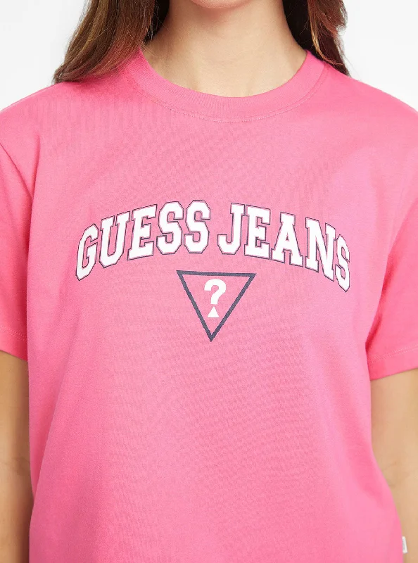 Soft Streetwear Guess Jeans Pink Boxy T-Shirt