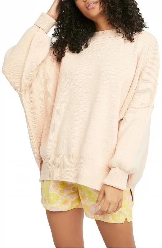 Easy Street Tunic Sweater In Peach Parfait