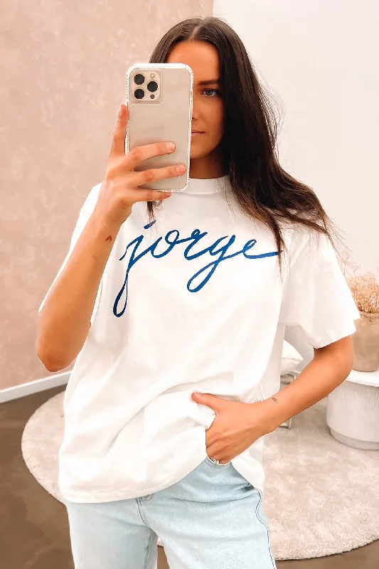 Jorge Script Tee Vintage White