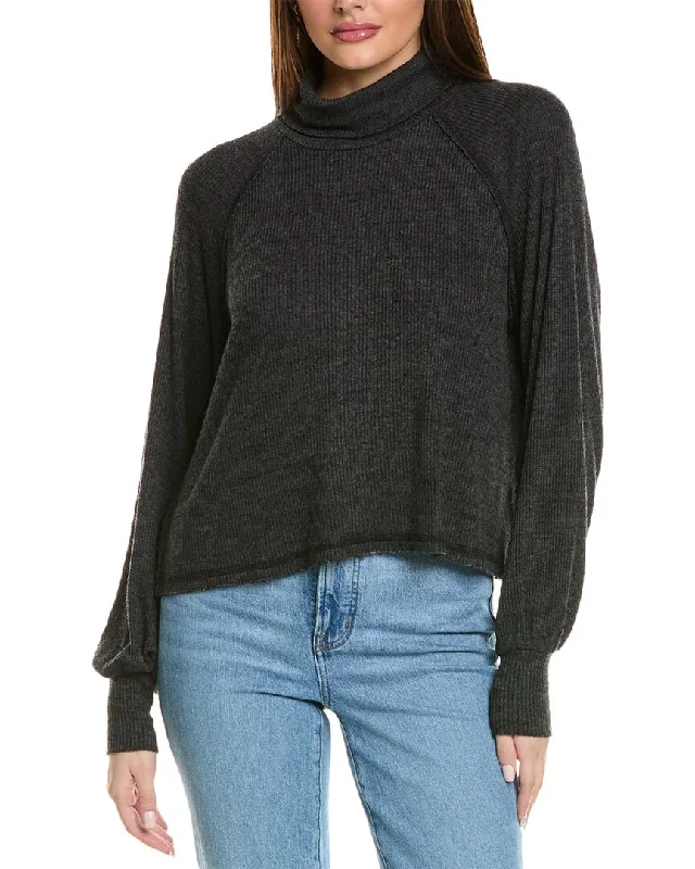 Project Social T More Love Marled Rib Turtleneck Top