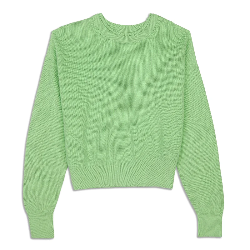 Waist Length Crewneck Sweater