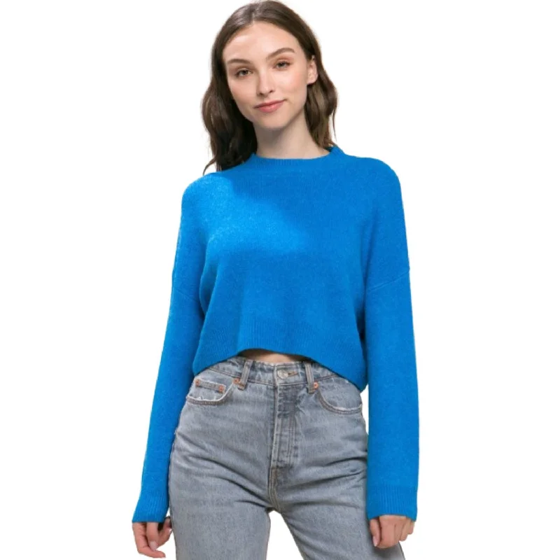 Wool Blend Cropped Sweater Top