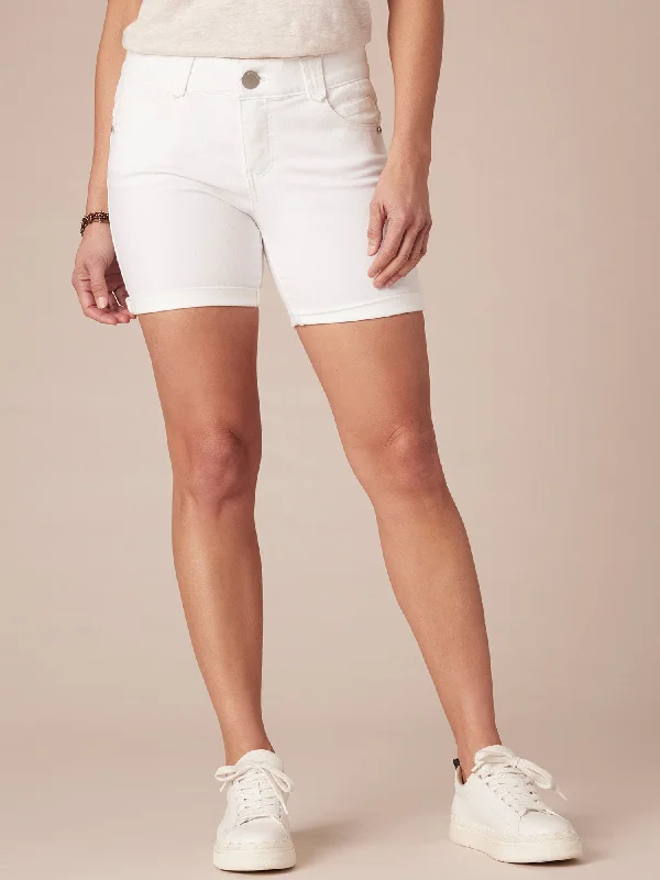 "Ab"solution® 5" White Denim Shorts