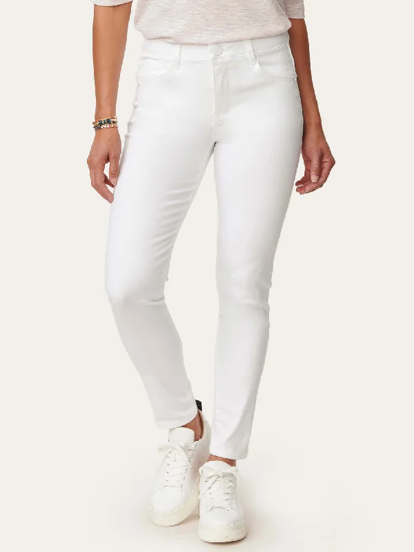 "Ab"solution® High Rise White Denim Ankle Length Jeans