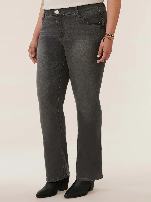 "Ab"solution® Plus Grey Denim Itty Bitty Bootcut Jeans