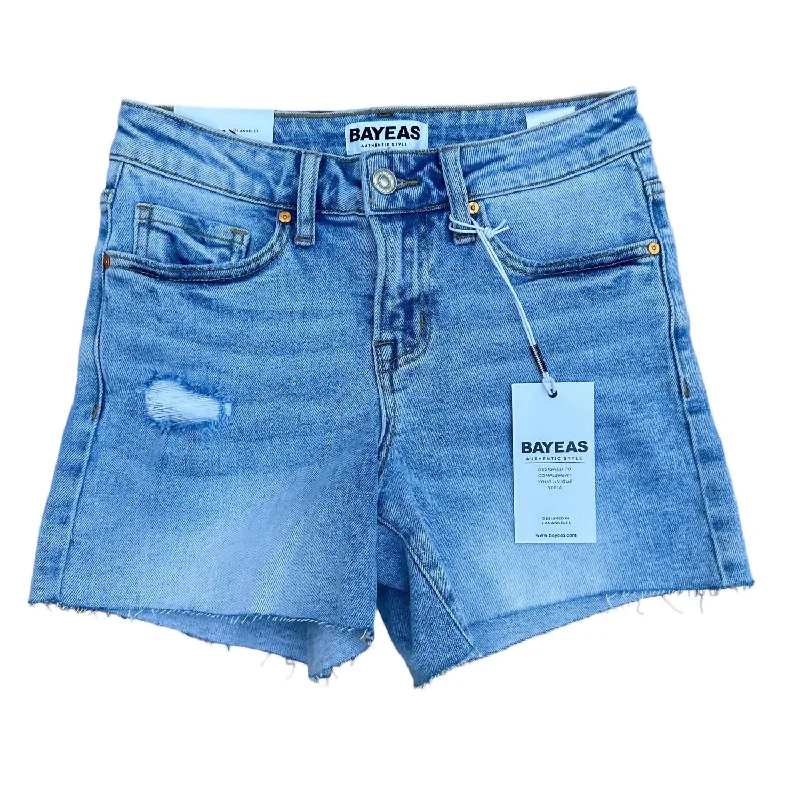 Ava Mid Rise Shorts In Denim