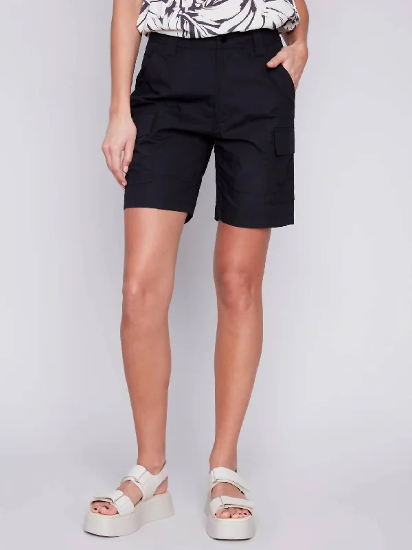 Cargo Pockets Shorts In Black