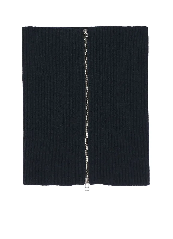 CASHMERE/EXTRA SUPER FINE WOOL ZIPPER NECK WARMERS