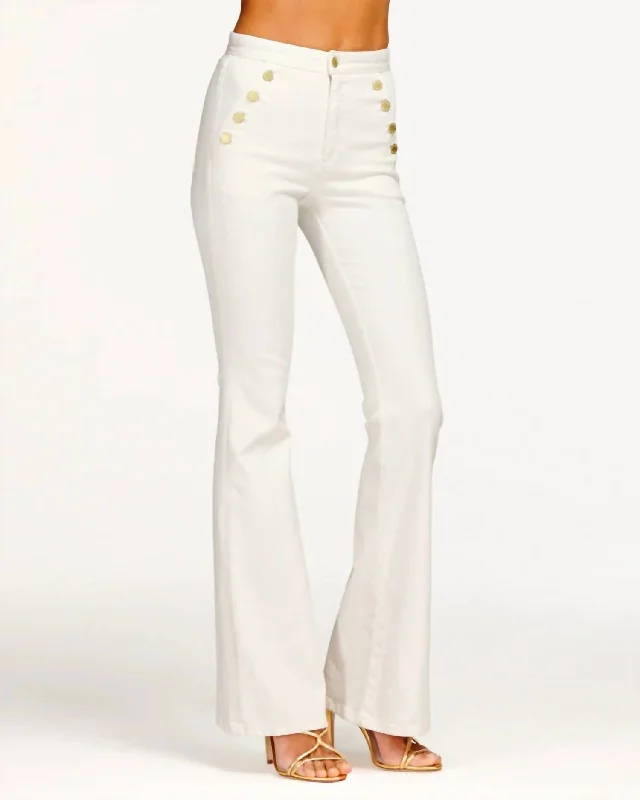 Helena High Rise Flare Jean In White