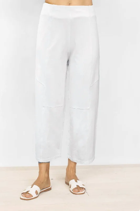 Stonewashed Flood Pant In White