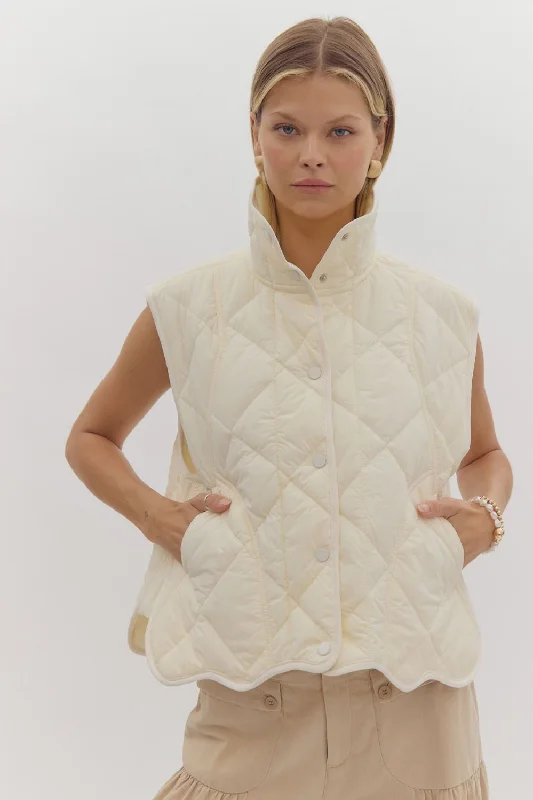 Quilted Scallop Vest