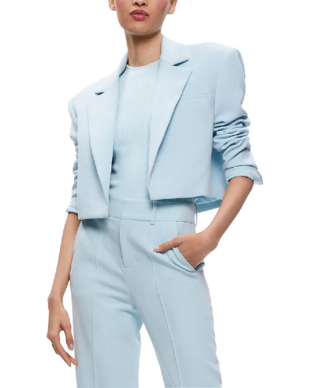 alice + olivia Shan Boxy Oversized Crop Blazer