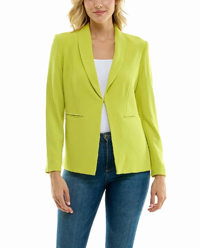 Isla Stretch Crepe One Button Blazer In Citrine