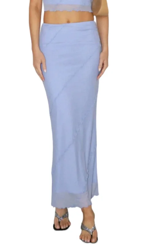 Lola Mesh Maxi Skirt In Lavender