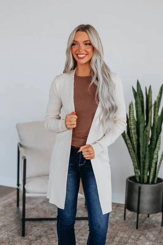 Maylin Ribbed Cardigan - Vanilla