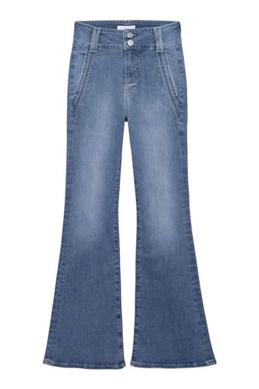 Double Detail Flare Jeans