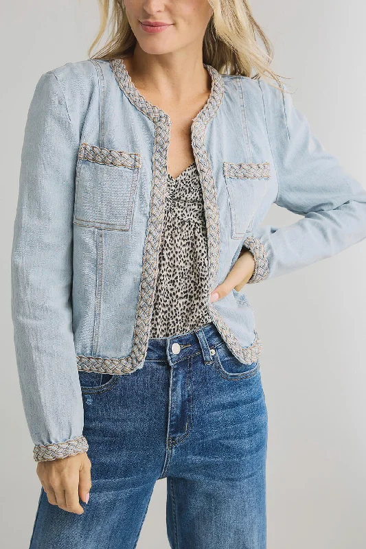 Fate Braided Trim Denim Jacket